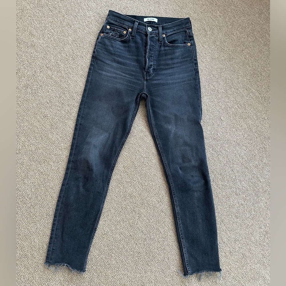 RE/DONE 90s High-Rise Ankle Crop Jeans/SZ 26